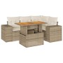 Juego de sofás jardín con cojines 5 pzas ratán sintético beige de , Conjuntos de jardín - Ref: Foro24-3327369, Precio: 448,87...