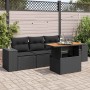 Set de muebles de jardín 5 pzas y cojines ratán sintético negro de , Conjuntos de jardín - Ref: Foro24-3327317, Precio: 383,3...