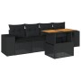 Set de muebles de jardín 5 pzas y cojines ratán sintético negro de , Conjuntos de jardín - Ref: Foro24-3327317, Precio: 383,3...