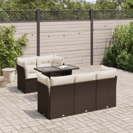 Set sofás de jardín 6 piezas y cojines ratán sintético marrón de , Conjuntos de jardín - Ref: Foro24-3326104, Precio: 481,11 ...