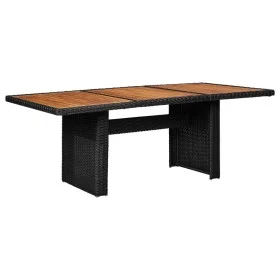 Schwarzer Garten-Esstisch aus synthetischem Rattan, 200 x 100 x 74 cm von vidaXL, Gartentische - Ref: Foro24-310144, Preis: 1...