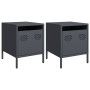Mesitas de noche 2 unidades acero gris antracita 35x39x43,5 cm de , Mesitas de noche - Ref: Foro24-851249, Precio: 74,66 €, D...