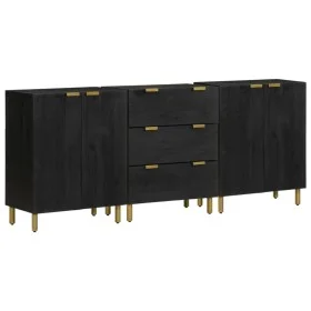 3 black engineered wood sideboards by , Lockers and storage cabinets - Ref: Foro24-3309993, Price: 284,19 €, Discount: %