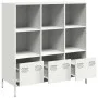 White steel sideboard 101.5x39x103.5 cm by , Sideboards - Ref: Foro24-851393, Price: 126,67 €, Discount: %