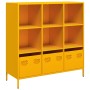 Aparador de acero amarillo mostaza 101,5x39x103,5 cm de , Aparadores - Ref: Foro24-851391, Precio: 174,92 €, Descuento: %