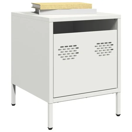Mesita de noche acero blanco 35x39x43,5 cm de , Mesitas de noche - Ref: Foro24-851254, Precio: 43,29 €, Descuento: %