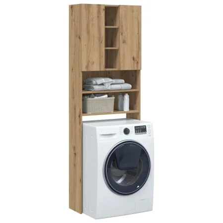 Armario de lavadora roble artisan 64x25,5x190 cm de , Accesorios para lavadoras y secadoras - Ref: Foro24-856650, Precio: 109...