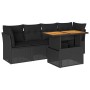 Set de muebles de jardín 5 pzas y cojines ratán sintético negro de , Conjuntos de jardín - Ref: Foro24-3326876, Precio: 370,9...
