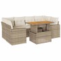 Set sofás de jardín 7 piezas y cojines ratán sintético beige de , Conjuntos de jardín - Ref: Foro24-3327005, Precio: 571,98 €...