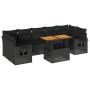Set de sofás de jardín y cojines 8 piezas ratán sintético negro de , Conjuntos de jardín - Ref: Foro24-3327121, Precio: 582,2...