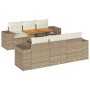 Set sofás de jardín 7 piezas y cojines ratán sintético beige de , Conjuntos de jardín - Ref: Foro24-3327334, Precio: 636,54 €...
