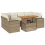 Set sofás de jardín 7 piezas y cojines ratán sintético beige de , Conjuntos de jardín - Ref: Foro24-3327341, Precio: 582,07 €...