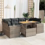 Set de sofás de jardín 7 pzas con cojines ratán sintético gris de , Conjuntos de jardín - Ref: Foro24-3327343, Precio: 505,05...