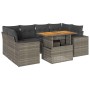 Set de sofás de jardín 7 pzas con cojines ratán sintético gris de , Conjuntos de jardín - Ref: Foro24-3327343, Precio: 505,05...