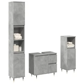 Set muebles de baño 2 piezas madera contrachapada gris hormigón de , Muebles de baño - Ref: Foro24-3324955, Precio: 175,50 €,...