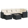 Set de sofás de jardín 7 pzas con cojines ratán sintético negro de , Conjuntos de jardín - Ref: Foro24-3325392, Precio: 426,5...