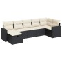Set de sofás de jardín 7 pzas con cojines ratán sintético negro de , Conjuntos de jardín - Ref: Foro24-3325402, Precio: 423,1...