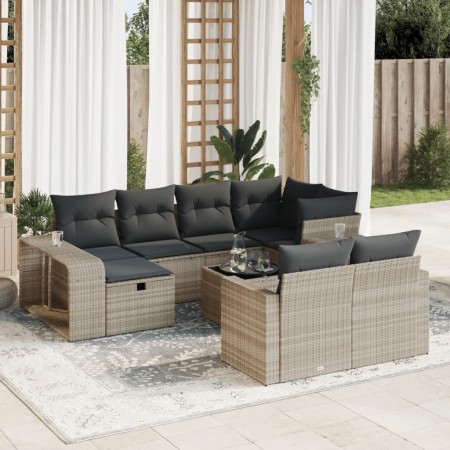 Set de sofás de jardín 11 pzas y cojines ratán sintético gris de , Conjuntos de jardín - Ref: Foro24-3326076, Precio: 679,12 ...