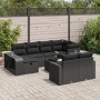 Set de sofás de jardín 11 pzas y cojines ratán sintético negro de , Conjuntos de jardín - Ref: Foro24-3326069, Precio: 629,18...
