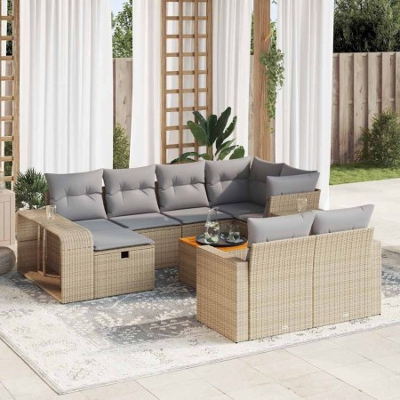 Set de sofás de jardín 11pzas con cojines ratán sintético beige de , Conjuntos de jardín - Ref: Foro24-3326083, Precio: 633,6...