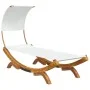 Tumbona con dosel madera maciza curvada crema 100x200x126 cm de vidaXL, Camas para exteriores - Ref: Foro24-313945, Precio: 1...