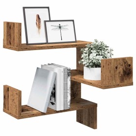 Estantería de pared de esquina madera envejecida 40x40x49,5 cm de , Estantes y estanterías - Ref: Foro24-856606, Precio: 25,7...