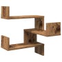 Estantería de pared de esquina madera envejecida 40x40x49,5 cm de , Estantes y estanterías - Ref: Foro24-856606, Precio: 25,7...