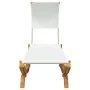 Tumbona con dosel madera maciza curvada crema 100x200x126 cm de vidaXL, Camas para exteriores - Ref: Foro24-313945, Precio: 1...