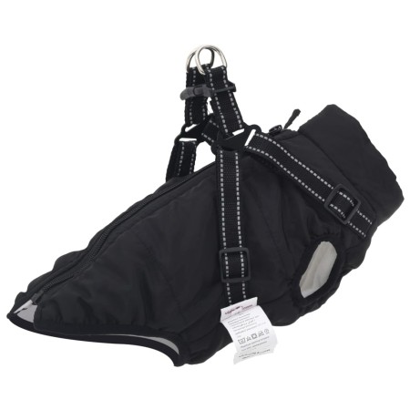Abrigo para perro con arnés impermeable reflectante S negro de , Ropa para perros - Ref: Foro24-4019907, Precio: 19,48 €, Des...