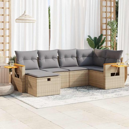 Juego de sofás jardín con cojines 6 pzas ratán sintético beige de , Conjuntos de jardín - Ref: Foro24-3325972, Precio: 427,37...