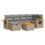 Set sofás de jardín 7 piezas y cojines ratán sintético beige de , Conjuntos de jardín - Ref: Foro24-3325979, Precio: 473,62 €...