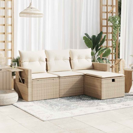Juego de sofás jardín con cojines 4 pzas ratán sintético beige de , Conjuntos de jardín - Ref: Foro24-3325454, Precio: 325,84...