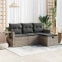 Set de sofás de jardín 4 pzas y cojines ratán sintético gris de , Conjuntos de jardín - Ref: Foro24-3325456, Precio: 268,28 €...