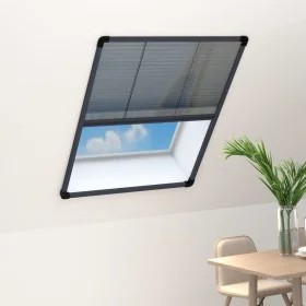 Mosquitera plisada de ventanas aluminio gris antracita 60x80cm de vidaXL, Mosquiteras para ventanas - Ref: Foro24-148663, Pre...