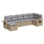 Set sofás de jardín 7 piezas y cojines ratán sintético beige de , Conjuntos de jardín - Ref: Foro24-3325505, Precio: 492,54 €...