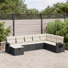 Set de sofás de jardín y cojines 8 piezas ratán sintético negro de , Conjuntos de jardín - Ref: Foro24-3325532, Precio: 480,6...