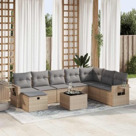 Set de sofás de jardín con cojines 9 pzas ratán sintético beige de , Conjuntos de jardín - Ref: Foro24-3325545, Precio: 579,3...