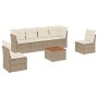 Set sofás de jardín 7 piezas y cojines ratán sintético beige en Conjuntos de jardín | Comprar online en Foru.es