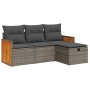 Set de sofás de jardín 4 pzas y cojines ratán sintético gris de , Conjuntos de jardín - Ref: Foro24-3326008, Precio: 262,76 €...