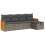 Juego de sofás jardín con cojines 5 pzas ratán sintético gris de , Conjuntos de jardín - Ref: Foro24-3326015, Precio: 318,13 ...