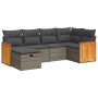 Set de muebles de jardín 6 pzas y cojines ratán sintético gris de , Conjuntos de jardín - Ref: Foro24-3326029, Precio: 414,00...