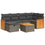 Set de sofás de jardín 7 pzas con cojines ratán sintético gris de , Conjuntos de jardín - Ref: Foro24-3326036, Precio: 447,60...