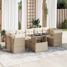Set de sofás de jardín y cojines 8 piezas ratán sintético beige de , Conjuntos de jardín - Ref: Foro24-3326119, Precio: 576,8...