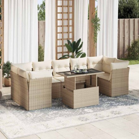 Set de sofás de jardín y cojines 8 piezas ratán sintético beige de , Conjuntos de jardín - Ref: Foro24-3326119, Precio: 576,8...