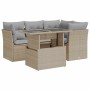 Juego de sofás jardín con cojines 5 pzas ratán sintético beige de , Conjuntos de jardín - Ref: Foro24-3326150, Precio: 393,93...