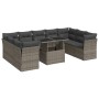 Set de sofás de jardín y cojines 10 pzas ratán sintético gris de , Conjuntos de jardín - Ref: Foro24-3326221, Precio: 633,48 ...