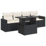 Set de muebles de jardín 5 pzas y cojines ratán sintético negro de , Conjuntos de jardín - Ref: Foro24-3326237, Precio: 348,9...