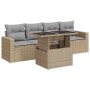 Juego de sofás jardín con cojines 5 pzas ratán sintético beige de , Conjuntos de jardín - Ref: Foro24-3326240, Precio: 402,30...