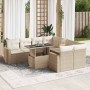 Set de sofás de jardín con cojines 9 pzas ratán sintético beige de , Conjuntos de jardín - Ref: Foro24-3326289, Precio: 706,2...