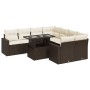 Set de sofás de jardín 9 pzas y cojines ratán sintético marrón de , Conjuntos de jardín - Ref: Foro24-3326294, Precio: 678,25...